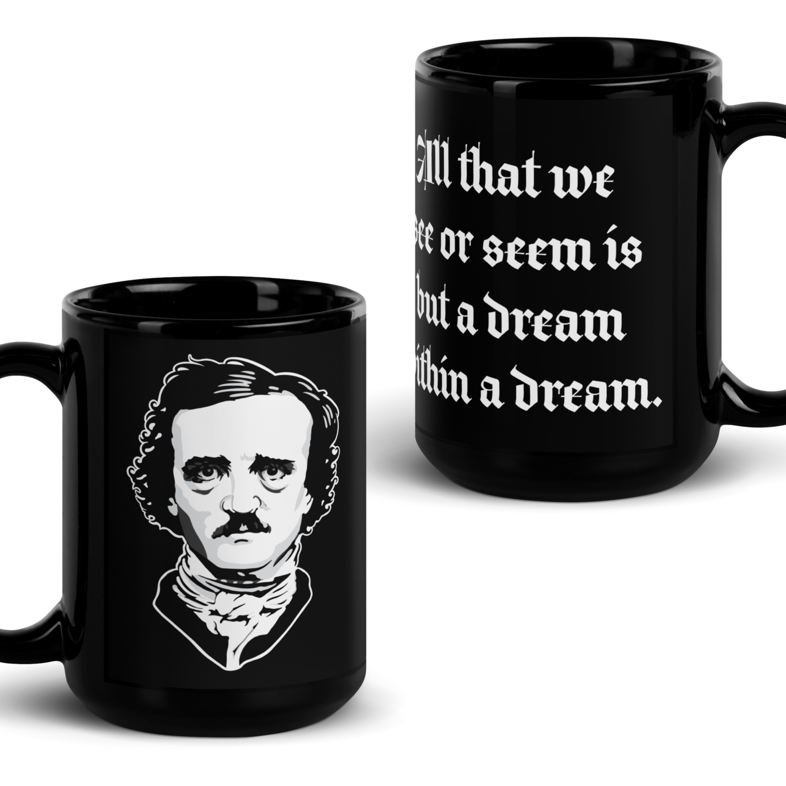 Edgar Allan Poe Black Glossy Mug
